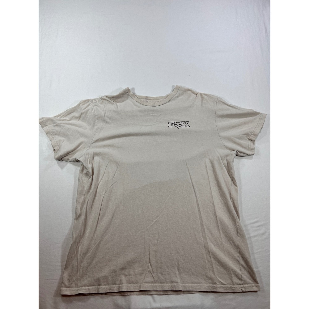 Fox Racing Mens XL Fox Bros Last Stop Gas Service Graphic T-Shirt Tan Cotton